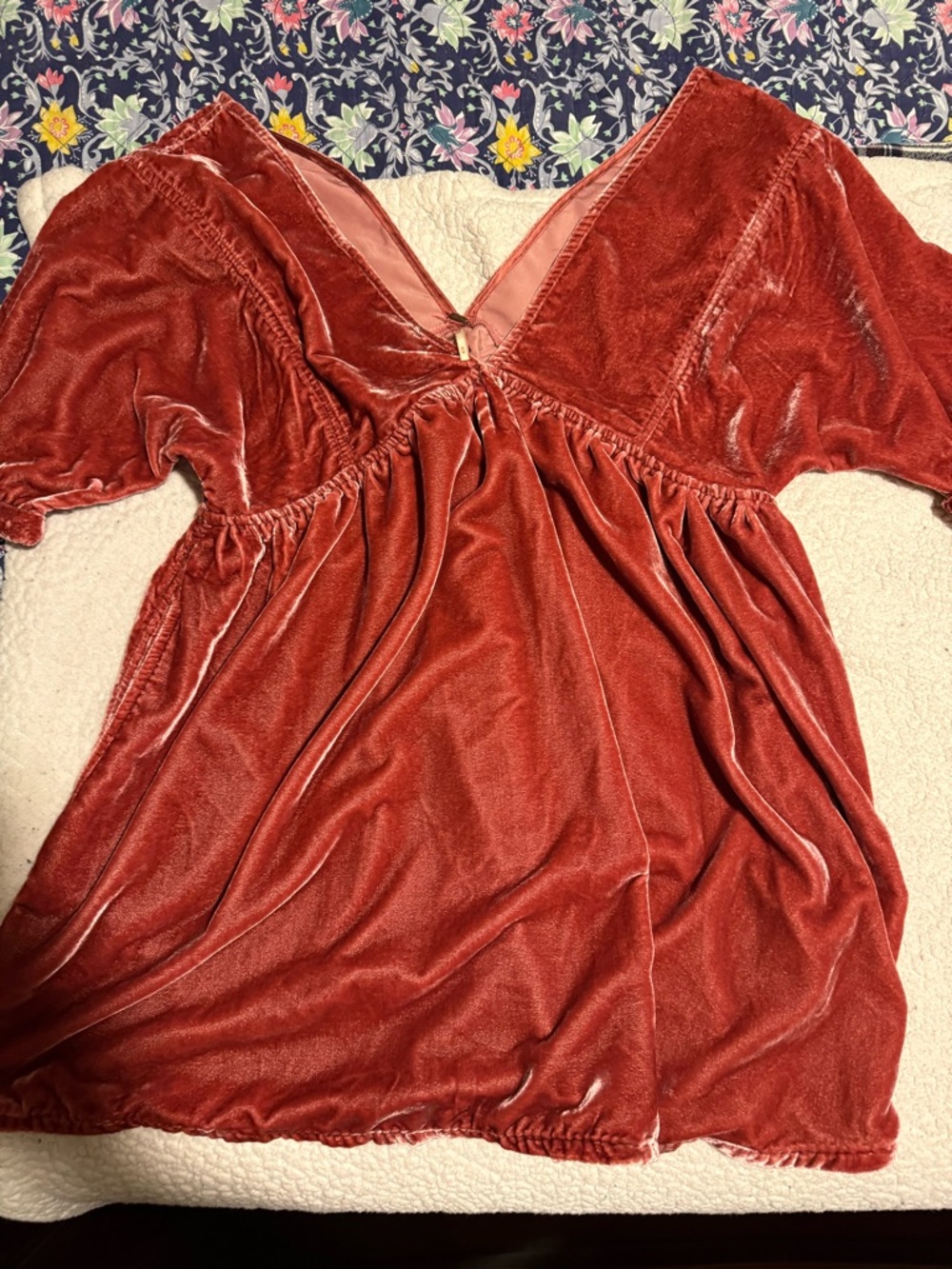 Velvet V-Neck Babydoll Dress Free people